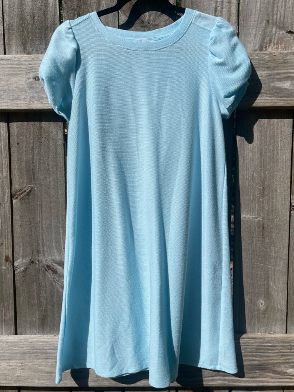 crown & ivy Sky Blue Puff Sleeve Midi Dress Size M